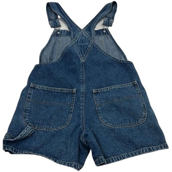 GAP Kids Denim Short Overalls Medium 7-8 Y2K Retro Fall ’01 Playdate Ready - Picture 2 of 8